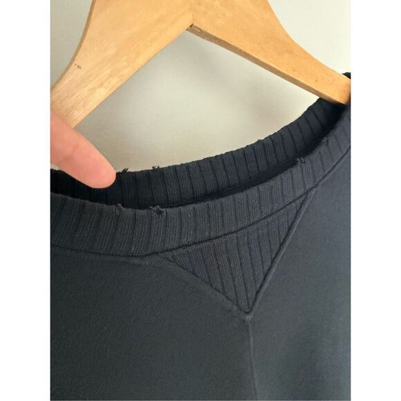 Aerie Down-To-Earth Oversized Pullover Crewneck Sweatshirt In Black - Picture 8 of 11